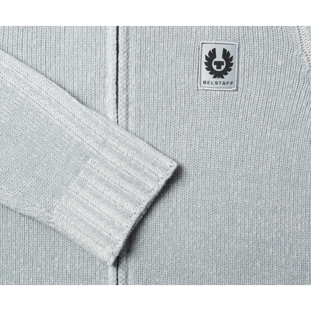 Belstaff Seasonal Watch Full Zip Jumper Quarry Blue/Silver Birch