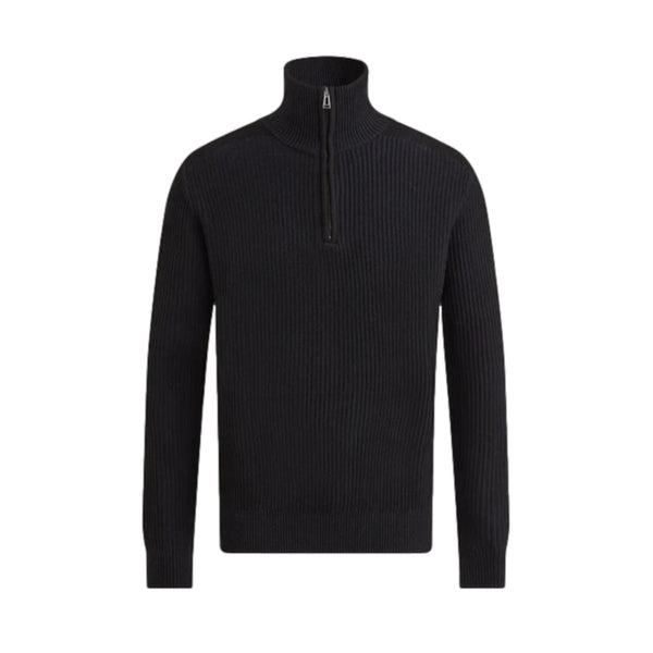 Belstaff Stanley Quarter Zip Jumper A1-24 Black/Dark Ink