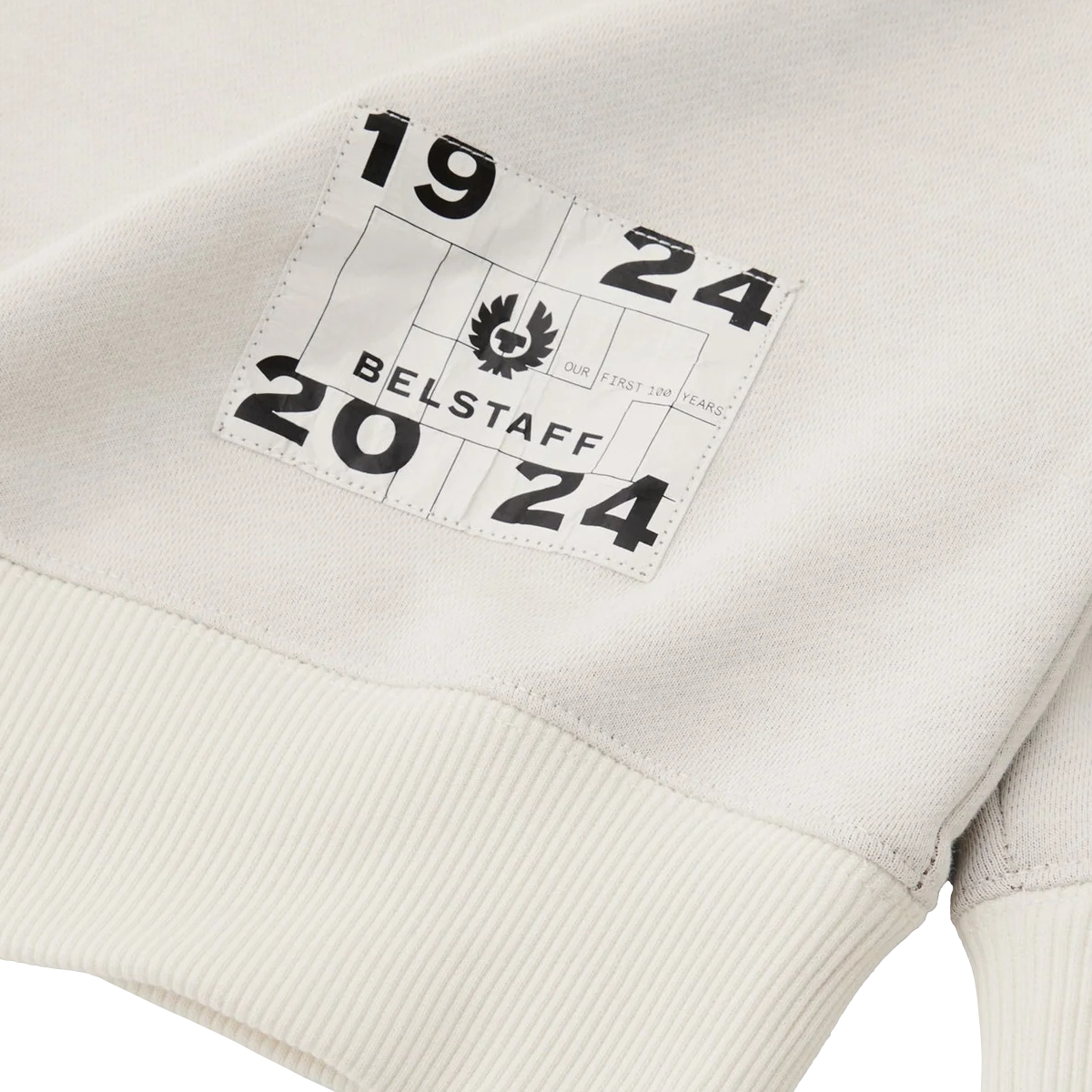 Belstaff Centenary Applique Label Sweatshirt Chalk/British Khaki