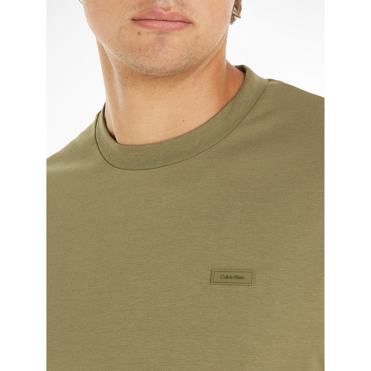 Calvin Klein Colour Block Crew Neck T-Shirt OH7 Delta Green