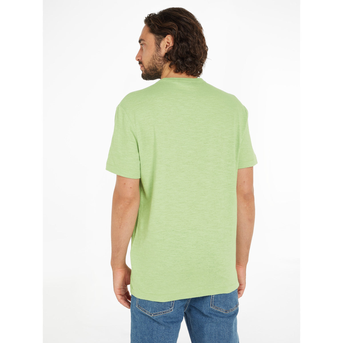 Calvin Klein Cotton Linen T-Shirt LJ4 Quiet Green