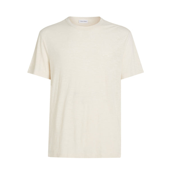 Calvin Klein Cotton Linen T-Shirt YAH Egret