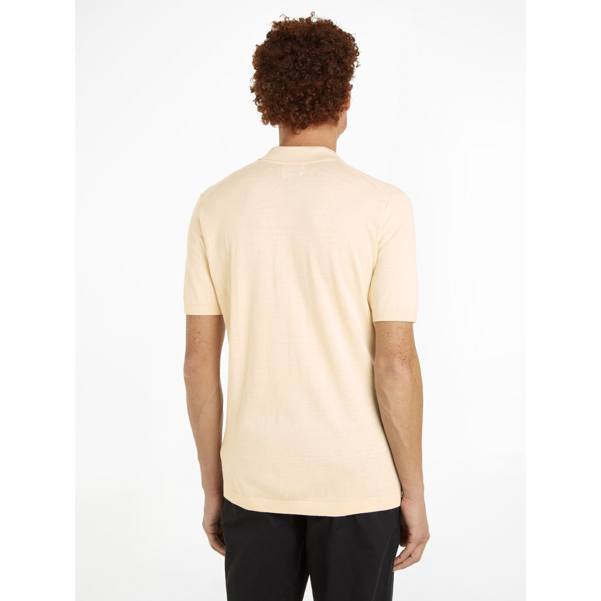 Calvin Klein Cotton Silk Polo Shirt PEX Seedpearl