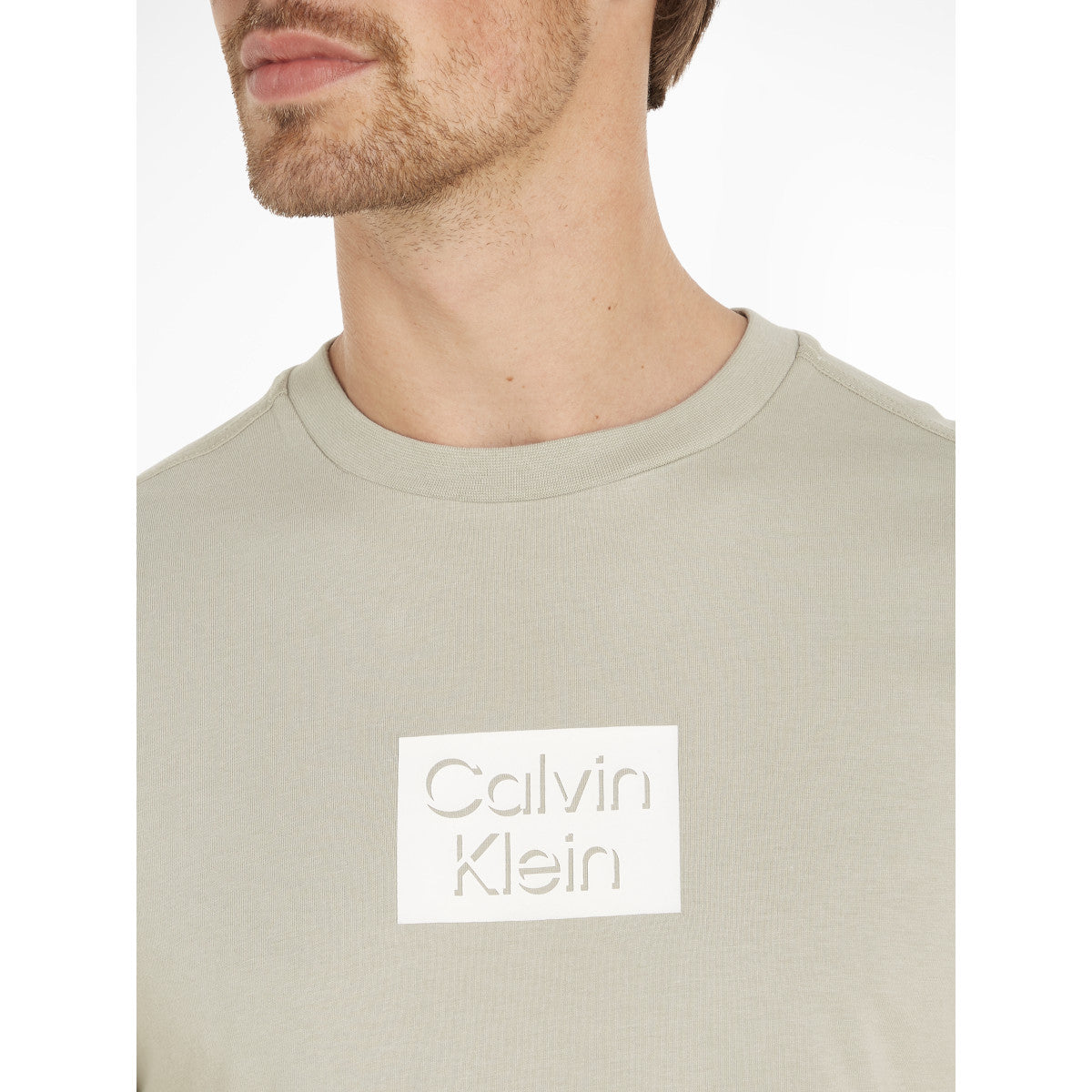 Calvin Klein Cut Out Shadow Logo T-Shirt PC7  London Fog