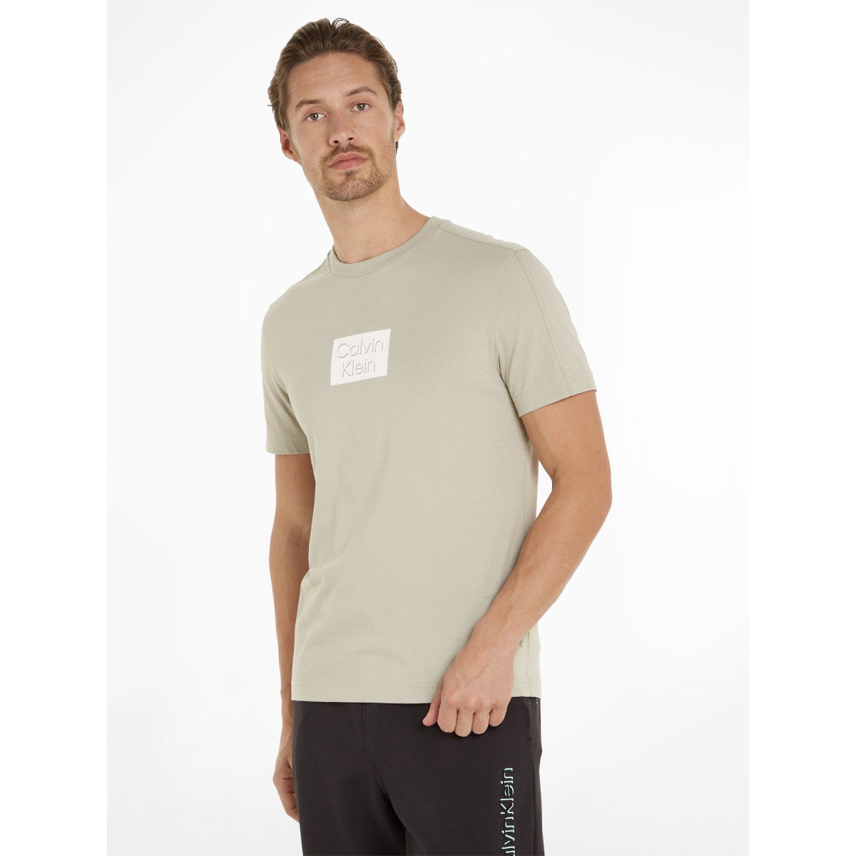 Calvin Klein Cut Out Shadow Logo T-Shirt PC7  London Fog