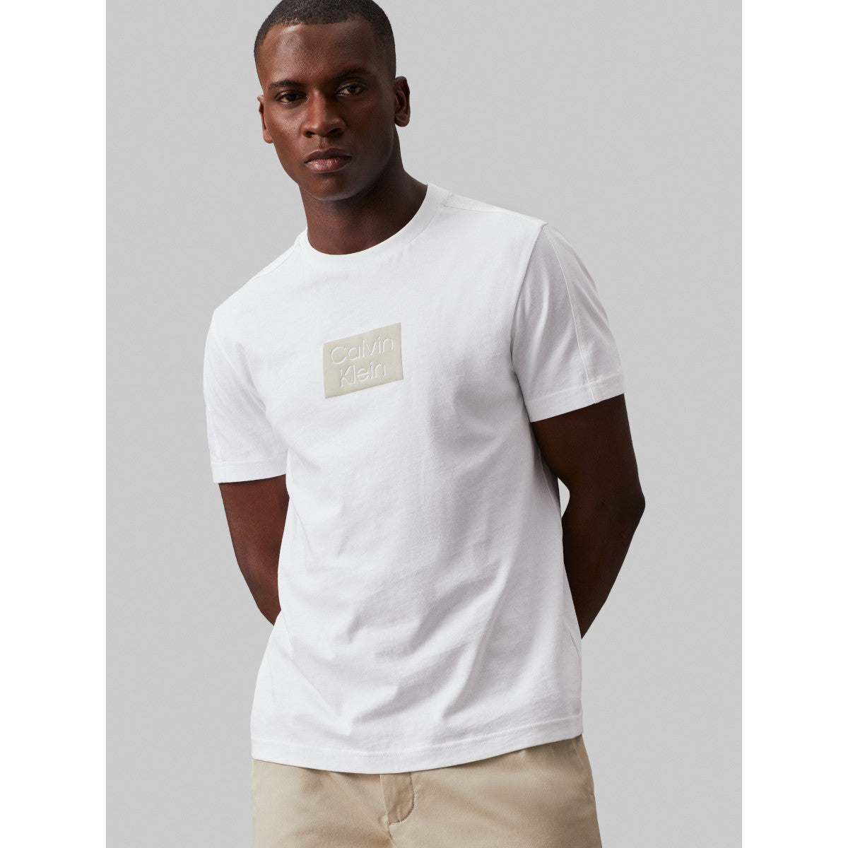 Calvin Klein Cut Out Shadow Logo T-Shirt YAF Bright White