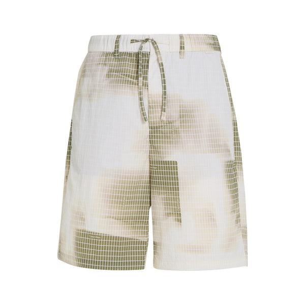 Calvin Klein Diffused Print Relaxed Fit Shorts OF5 Icicle/Delta Green