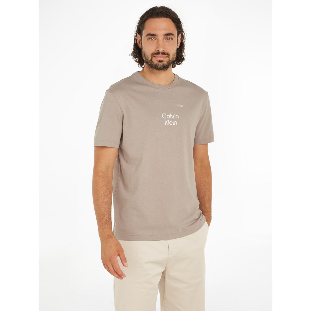 Calvin Klein optic Line Logo T-Shirt PAN Atmosphere