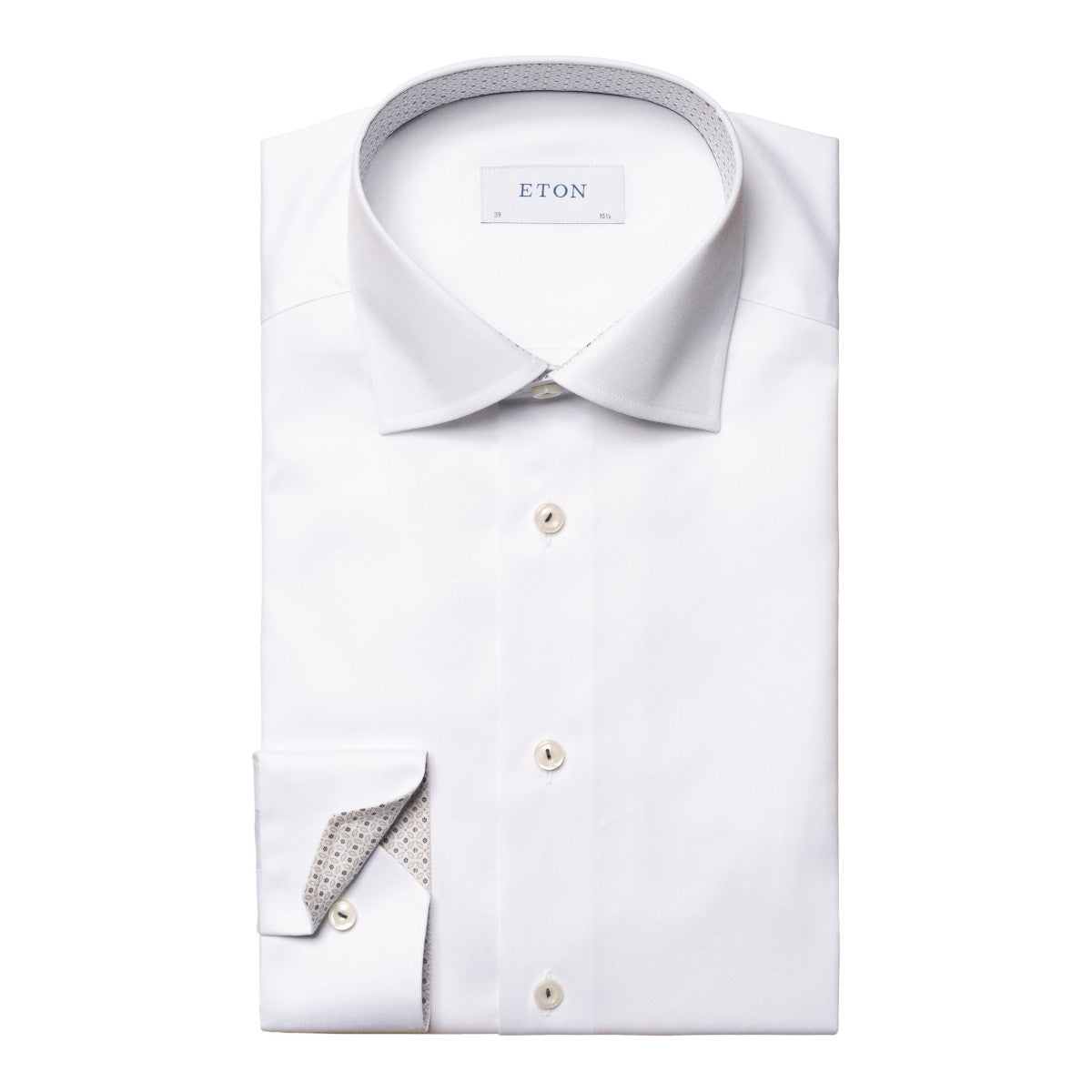 Eton Comtemporary Geometric Effect Twill Shirt 00 White