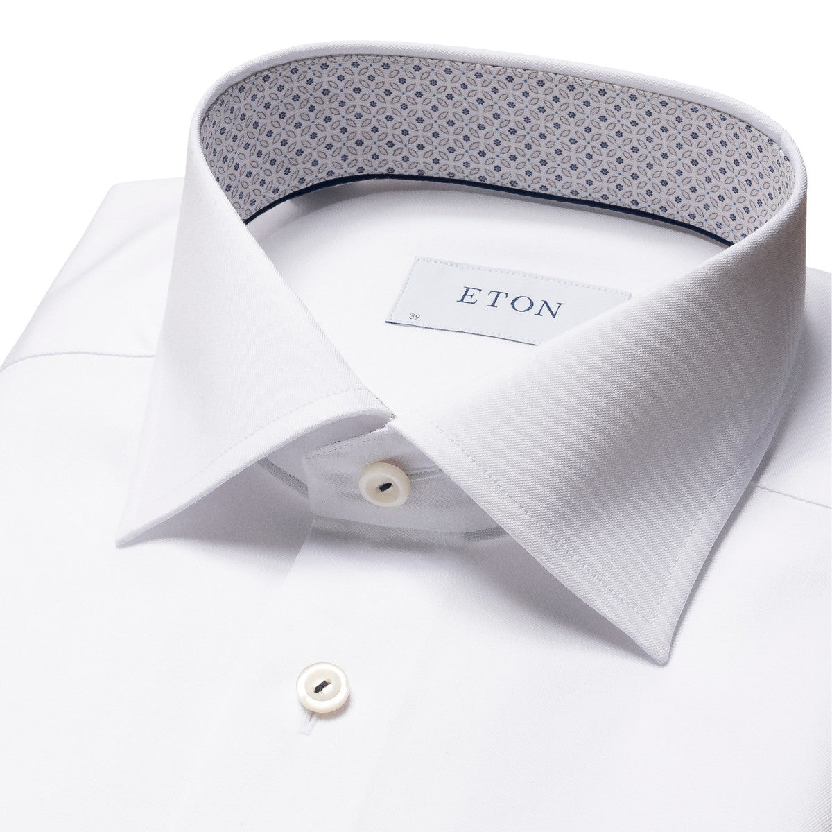 Eton Comtemporary Geometric Effect Twill Shirt 00 White