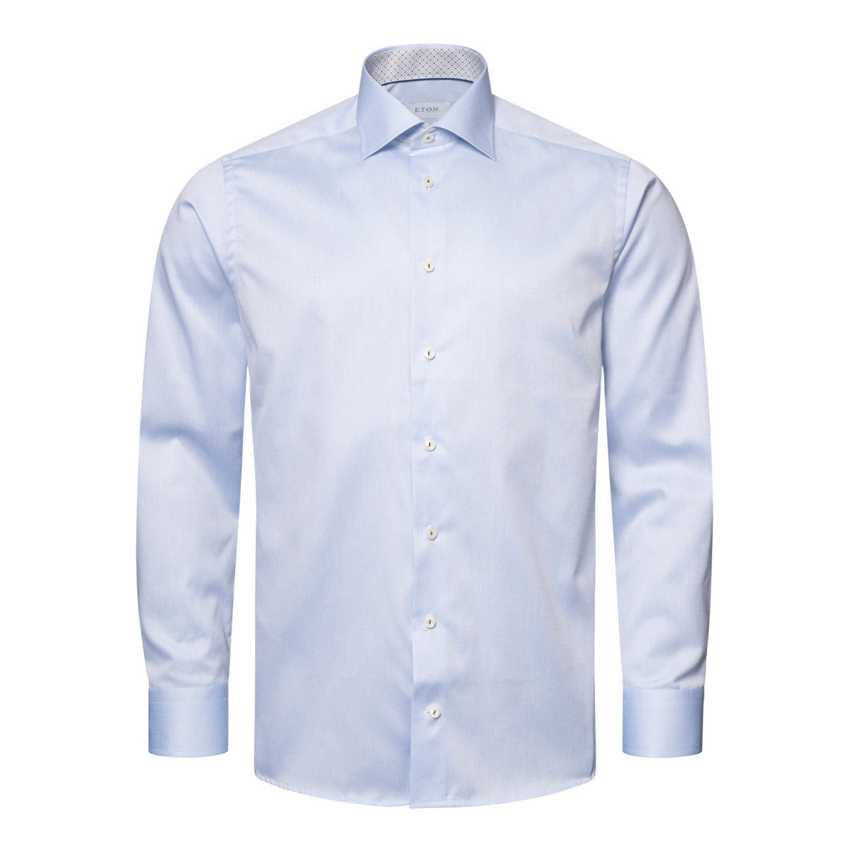 Eton Comtemporary Geometric Effect Twill Shirt 21 Light Blue