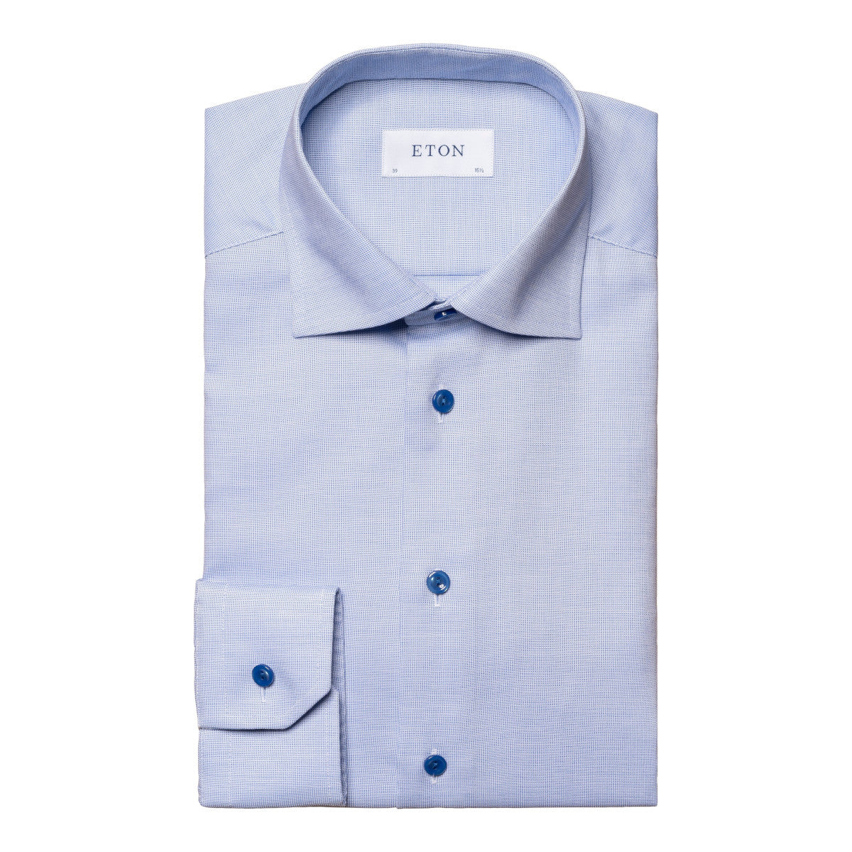 Eton Contemporary Fit Semi Solid Twill Shirt  23 Light Blue