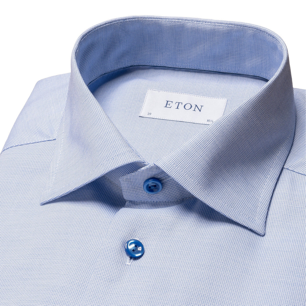 Eton Contemporary Fit Semi Solid Twill Shirt  23 Light Blue