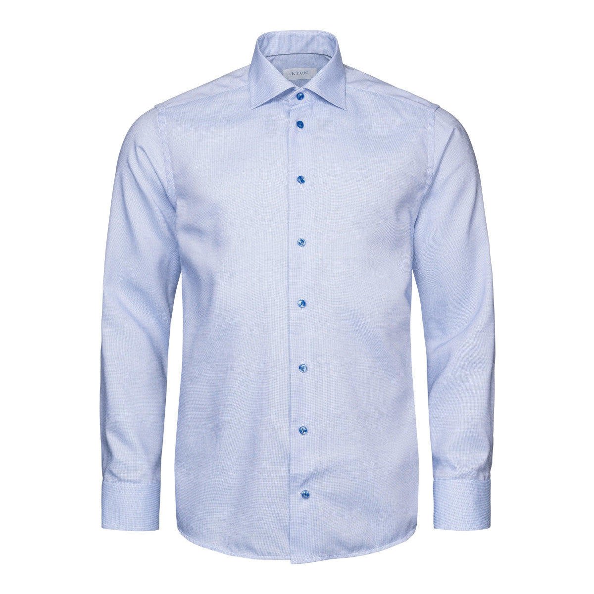 Eton Contemporary Fit Semi Solid Twill Shirt  23 Light Blue