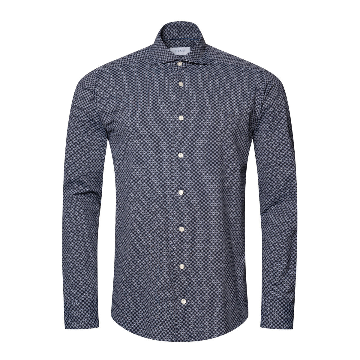 Eton Slim Fit Micro Print Four Way Stretch Shirt 29 Navy – Frank Bird