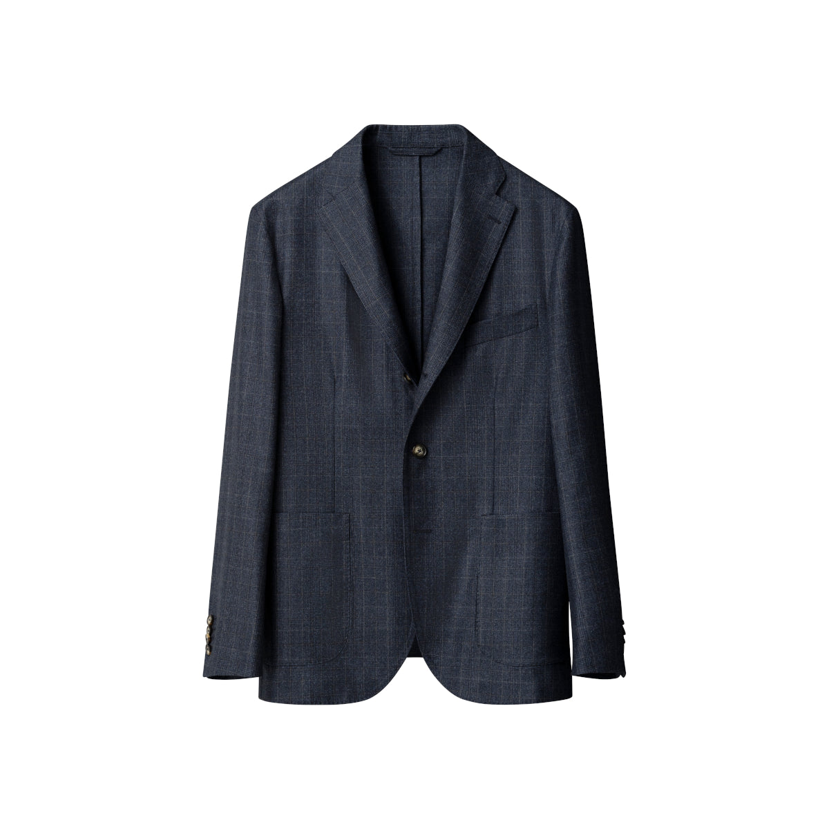 Eton Wool Check Jacket 28 Navy