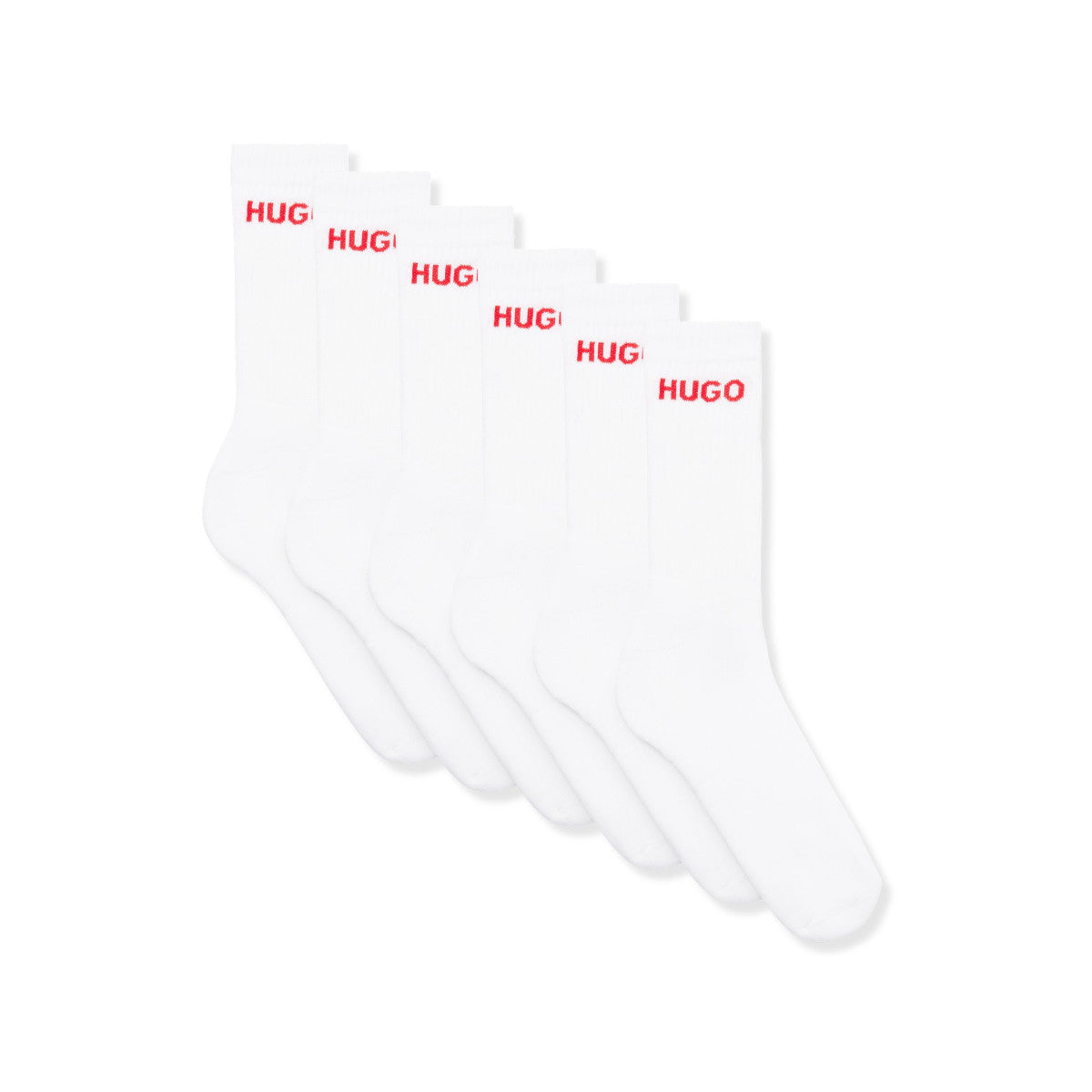 HUGO 6P QS RIB LOGO CC Socks 100 White