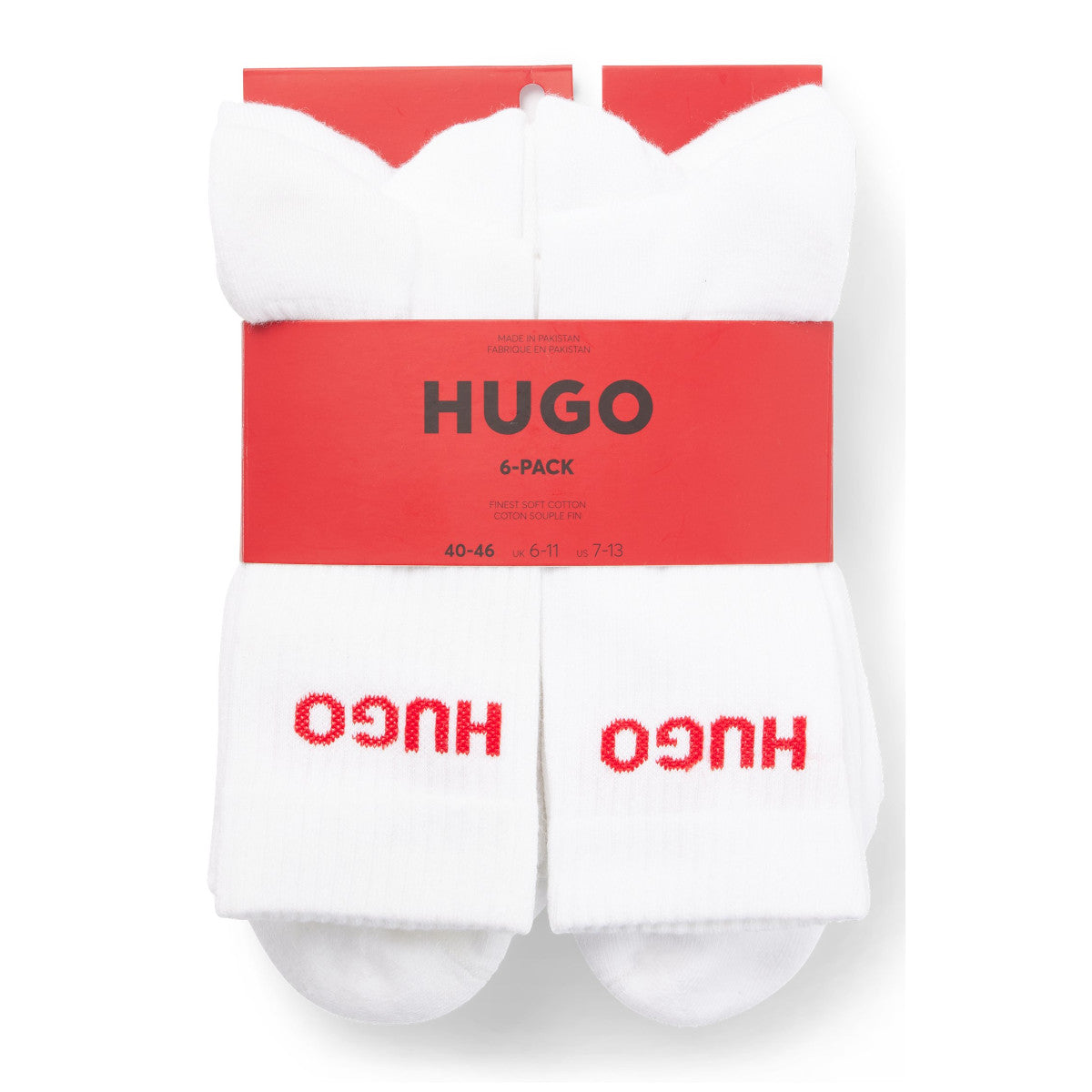 HUGO 6P QS RIB LOGO CC Socks 100 White