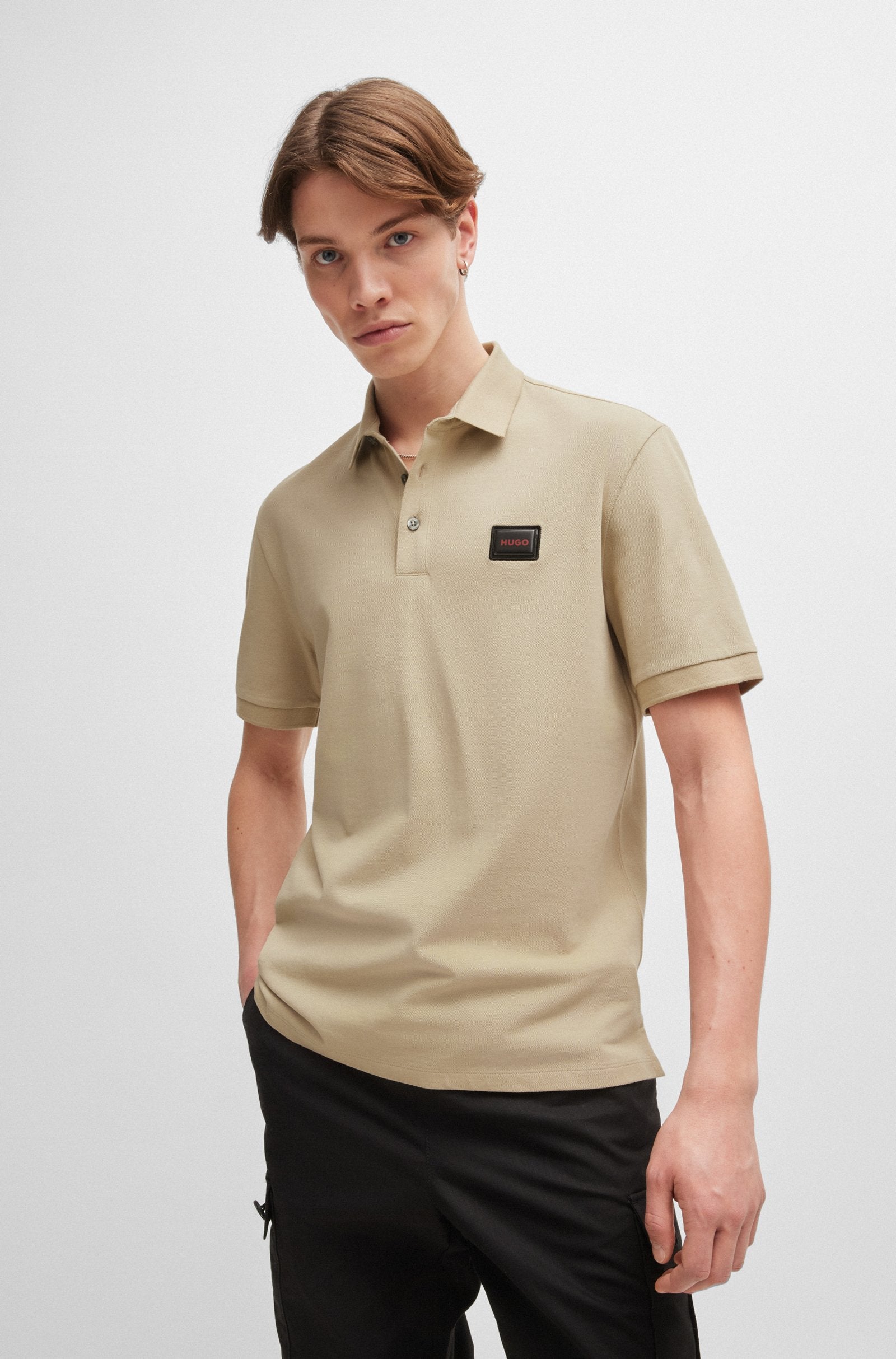 HUGO Dereso_Gel Polo Shirt 10266059 281 Open Beige