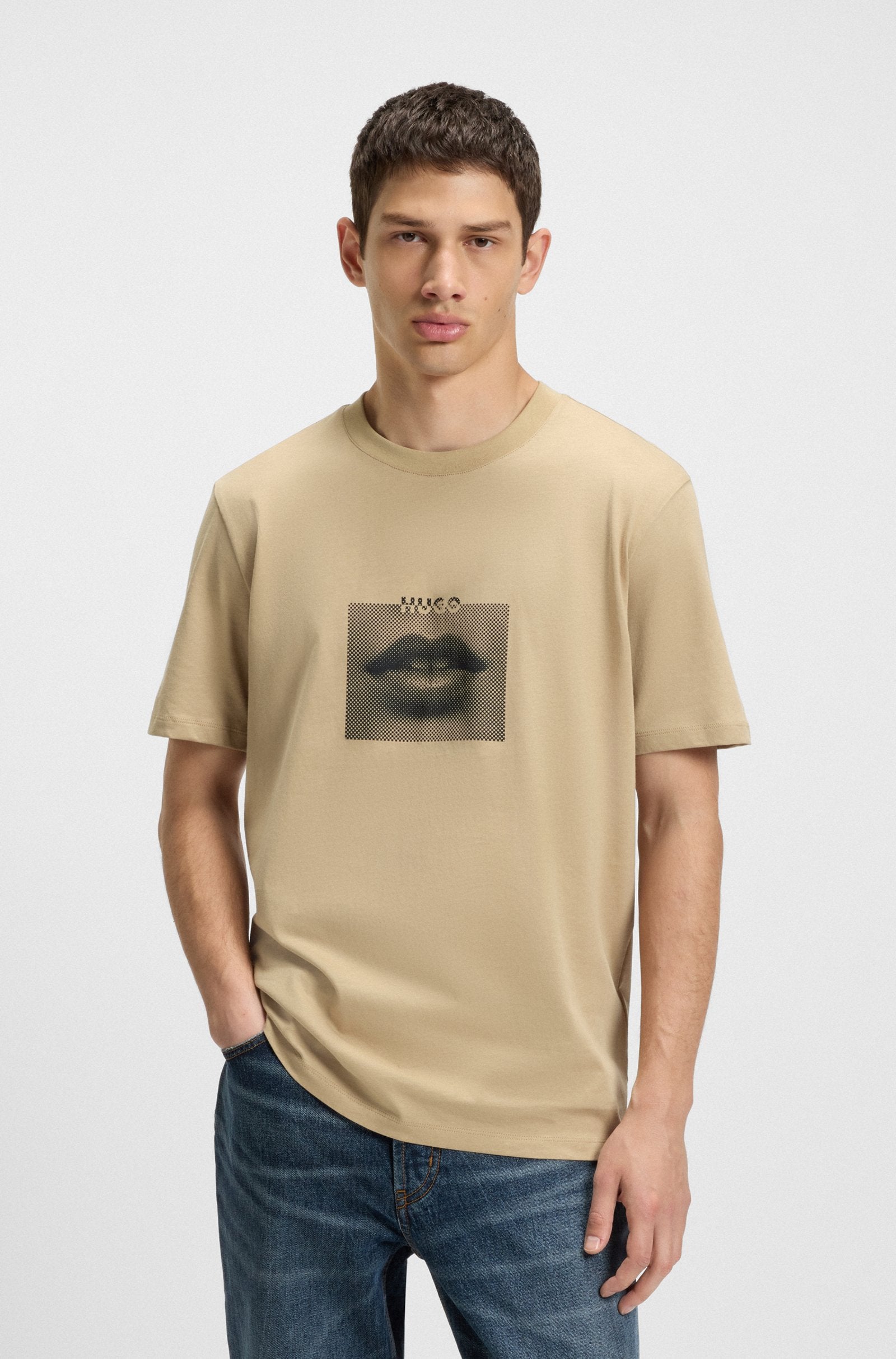 HUGO Deterni T-Shirt 269 Medium Beige