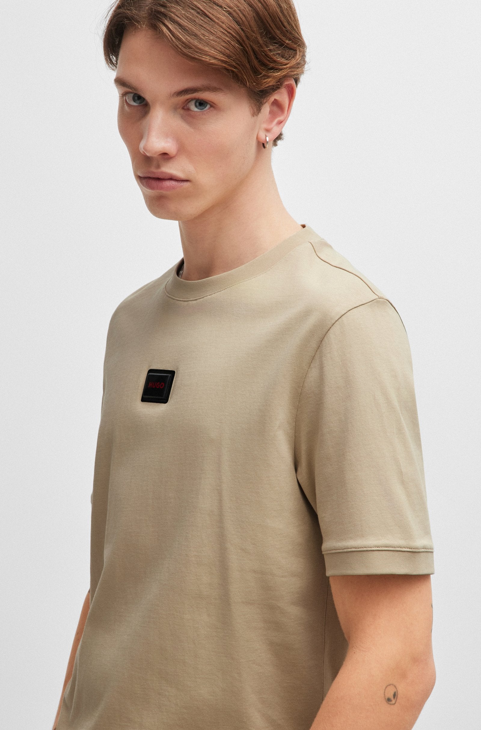 HUGO Diragolino_Gel T-Shirt 10266060 281 Open Beige