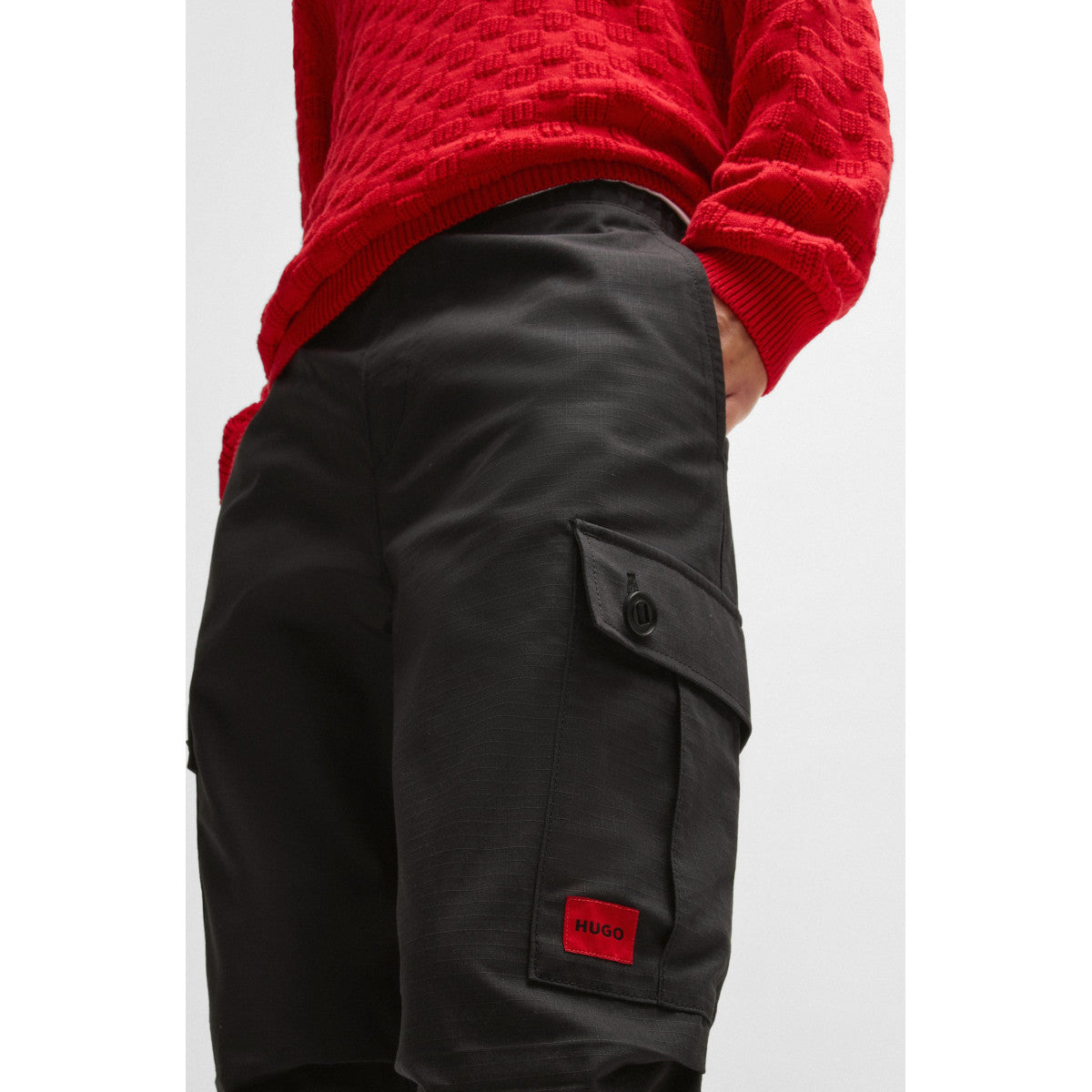 HUGO Garlo233 Cargo Trousers 001 Black