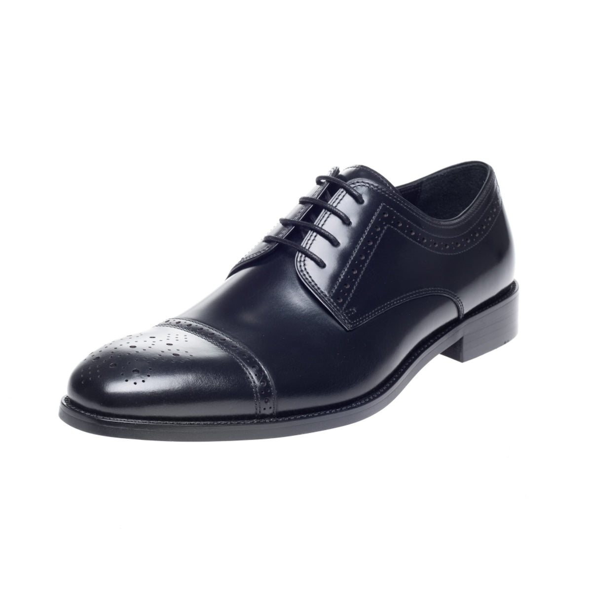 John White Lucan Semi Brogue Shoe Black