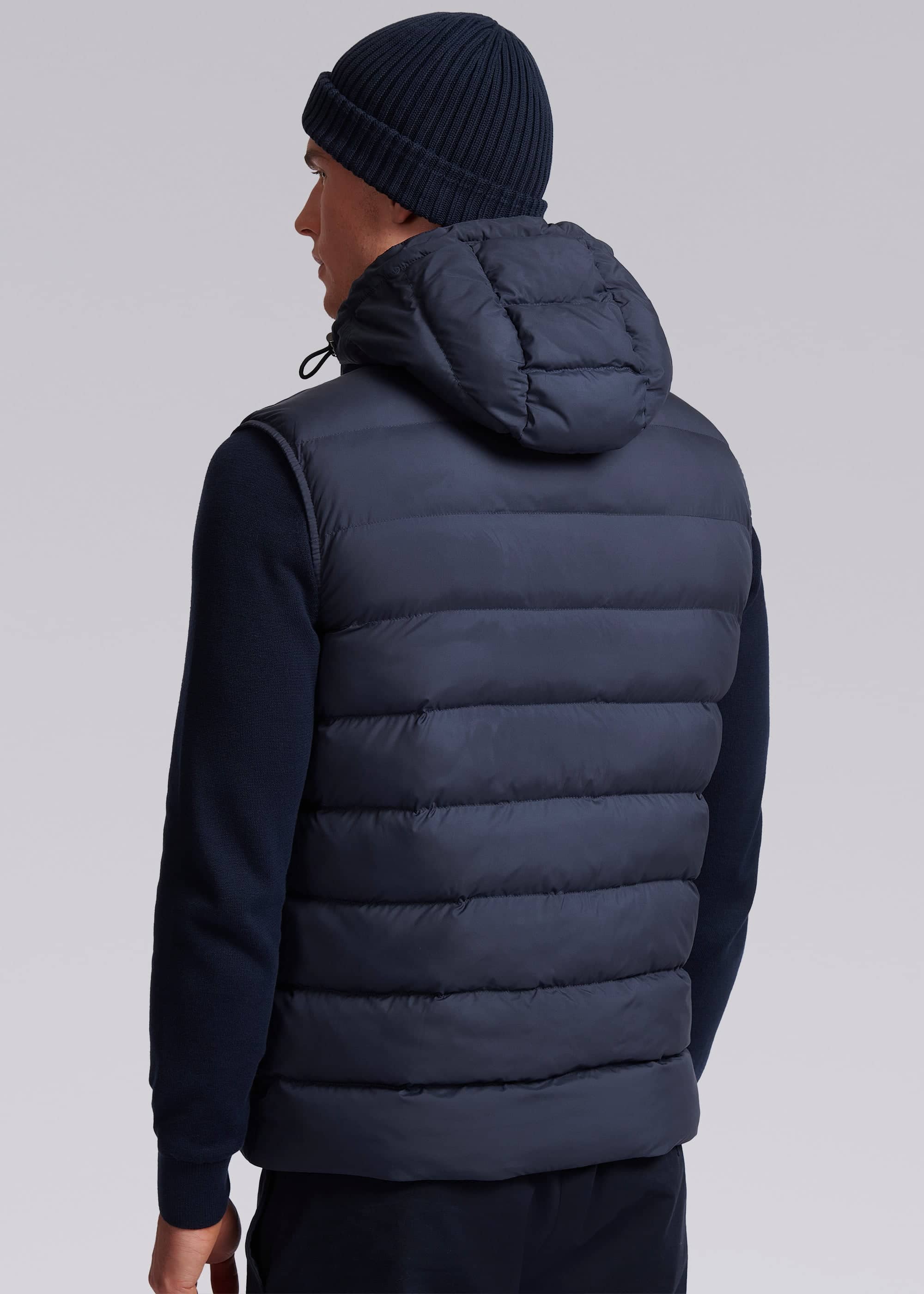 Sandbanks Micro Puffer Hooded Gilet Navy