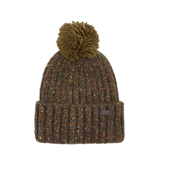 Barbour Kelson Fleck Pom Beanie Hat OL71 Olive