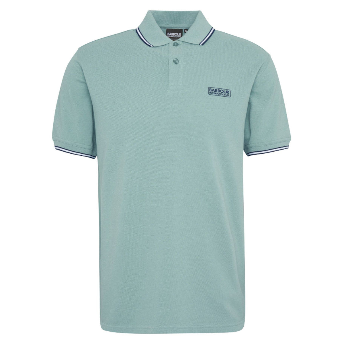 Barbour International Evan Tipped Polo Shirt GN11  Granite Green