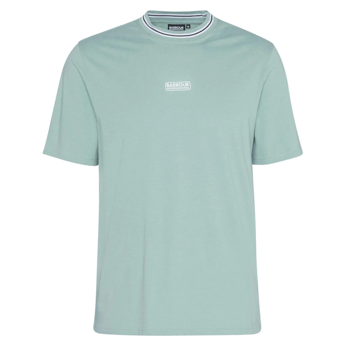 Barbour International Central Logo Tipped T-Shirt GN11  Granite Green