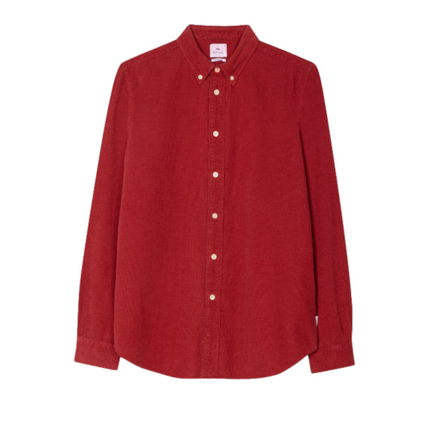 PS Paul Smith BD Tailored Fit Cord Shirt 27 Red