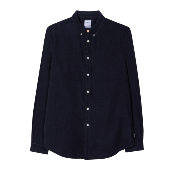 PS Paul Smith BD Tailored Fit Cord Shirt 49 DK NAVY
