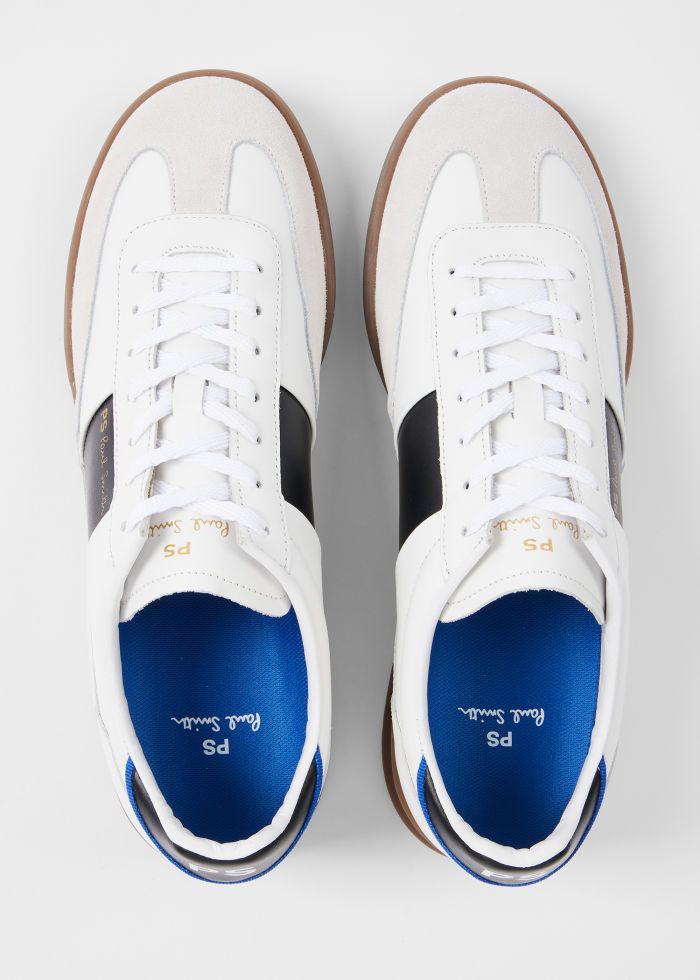 PS Paul Smith Dover White Black Side Panel Trainers 01 WHITE