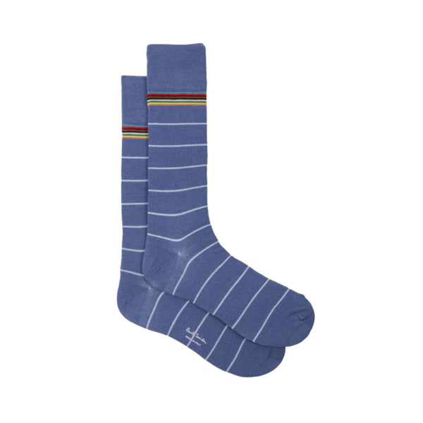 PS Paul Smith Haider Pinstripe Socks 45 Cobalt