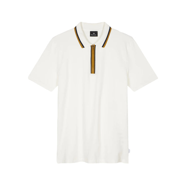 PS Paul Smith Half Zip Polo Shirt 02A Off White