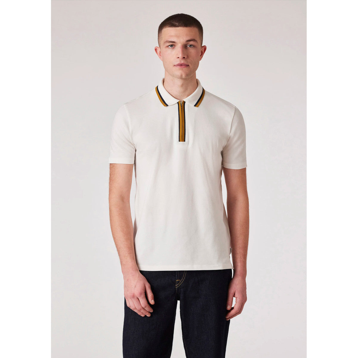 PS Paul Smith Half Zip Polo Shirt 02A Off White