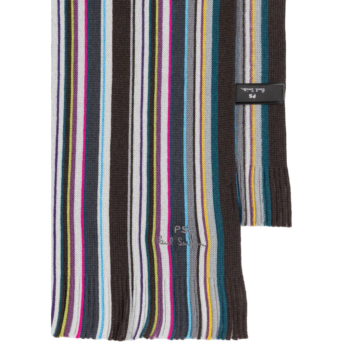 PS Paul Smith PS Multi Colour Stripe Scarf 76 Grey