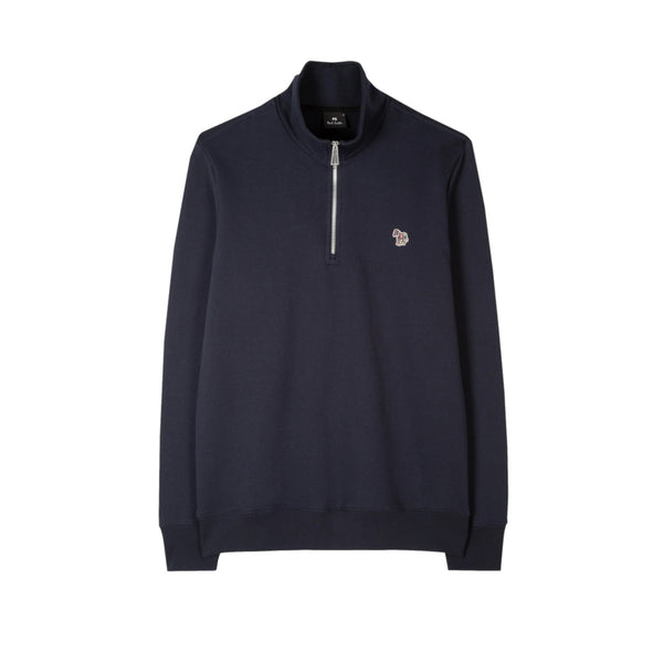 PS Paul Smith Reg Fit Half Zip Zebra Sweatshirt 49 DK NAVY