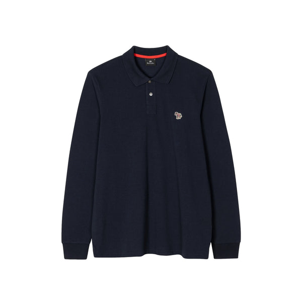 PS Paul Smith Reg Fit LS Zebra Polo Shirt A1-24 49 DK NAVY