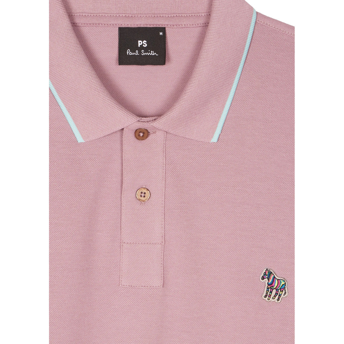 PS Paul Smith Reg Fit Zebra Badge Polo Shirt 55 Mauve