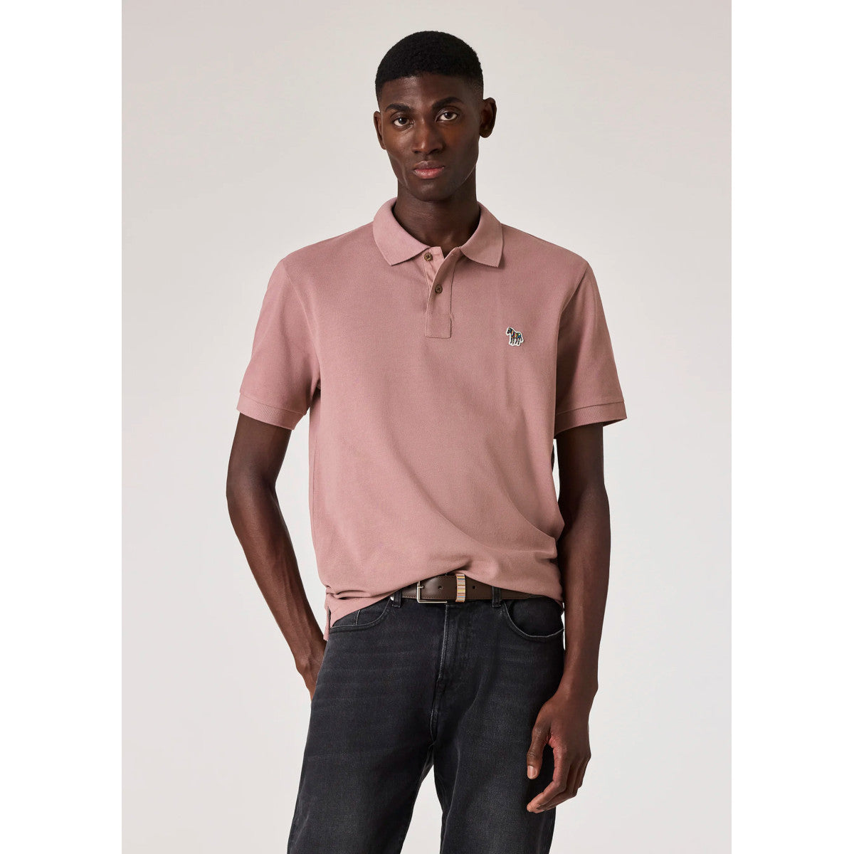 PS Paul Smith Reg Fit Zebra Polo Shirt 55A  Mauve