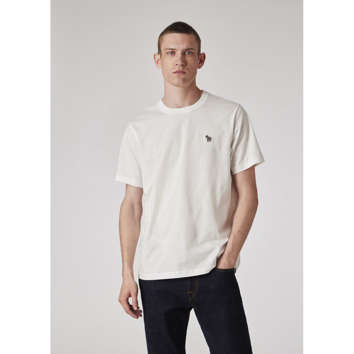 PS Paul Smith Reg Fit Zebra T-Shirt S2-25 01 WHITE