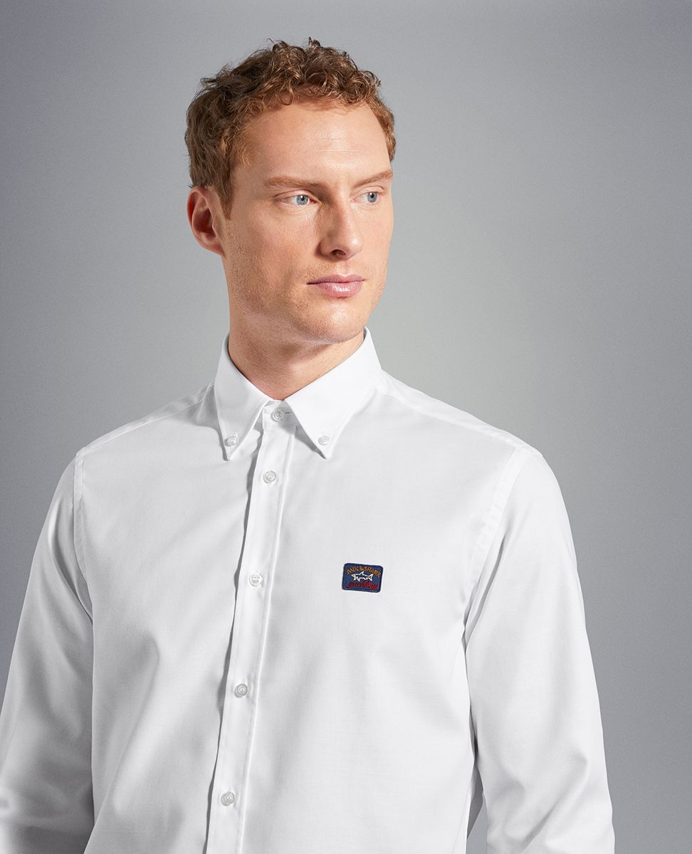 Paul & Shark LS Cotton Oxford Shirt 010 White