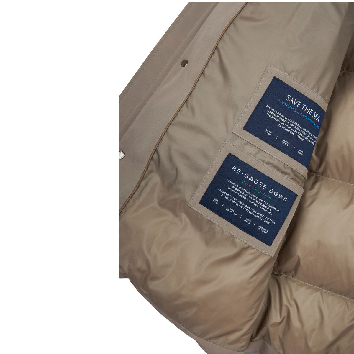 Paul & Shark Long Down Jacket 128 Beige