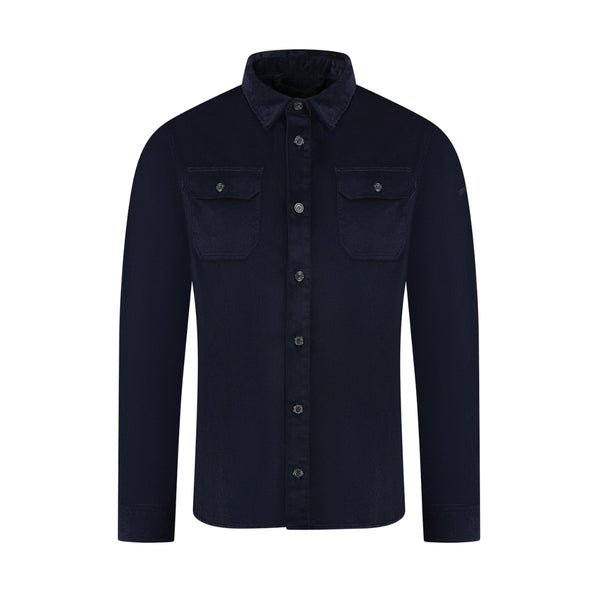 Paul & Shark Moon Badge Corduroy Overshirt 013 Navy