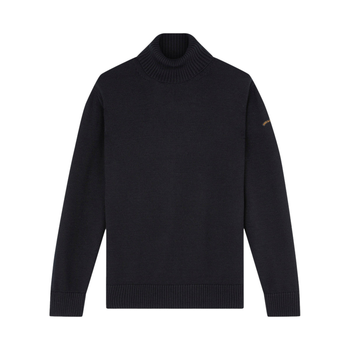 Paul & Shark Moon Badge Wool Turtleneck Sweater  011 Black