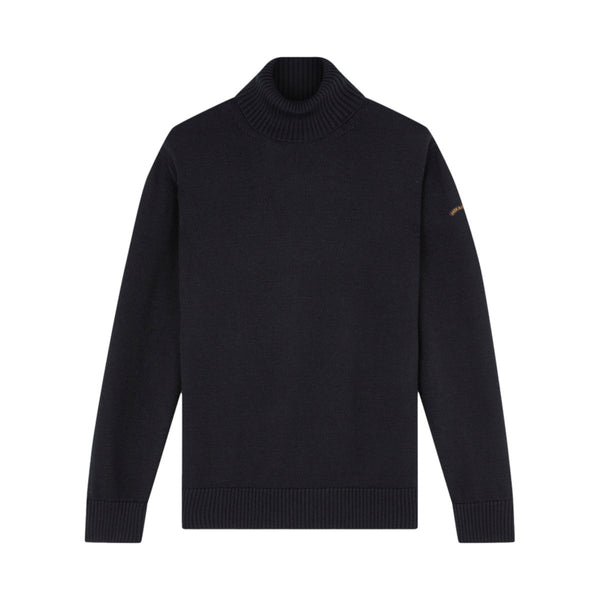 Paul & Shark Moon Badge Wool Turtleneck Sweater  011 Black