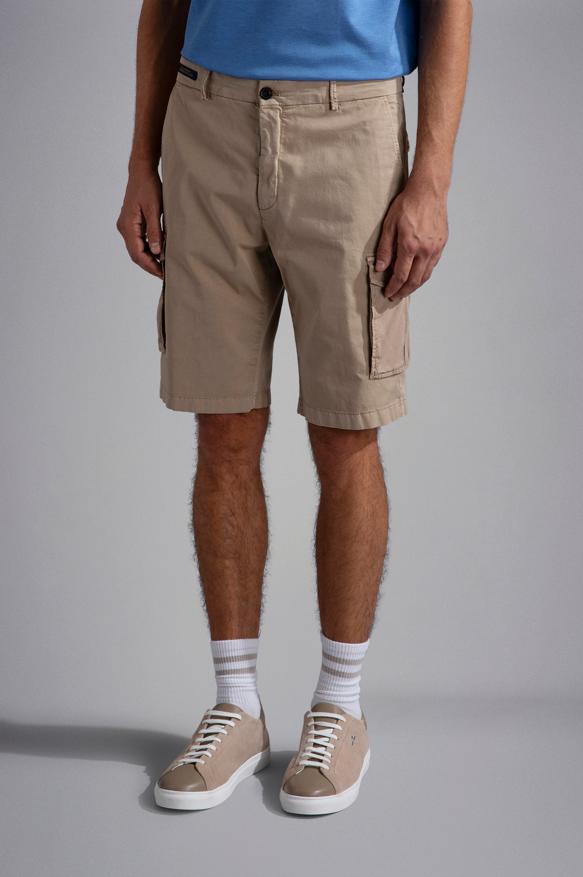 Paul & Shark Poplin Stretch Cotton Cargo Shorts 553 Beige