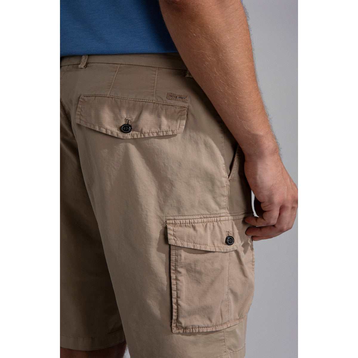 Paul & Shark Poplin Stretch Cotton Cargo Shorts 553 Beige